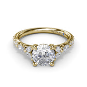 FANA 14 Karat Vintage Yellow Gold Semi-Mount Ring