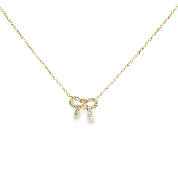 Diamond Pave Bow Pendant