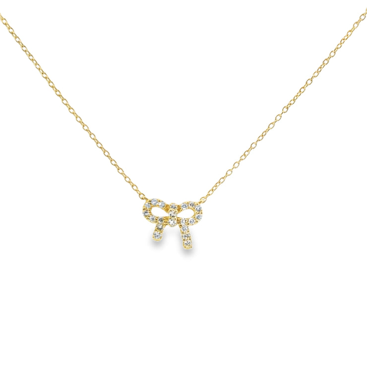 Diamond Pave Bow Pendant