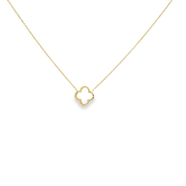 Diamond Pave Clover Frame Pendant