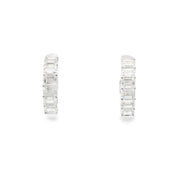 Emerald Cut Diamond Huggies