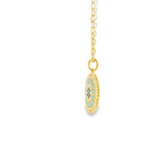 Turquoise, Sapphire, and Diamond Medallion Pendant