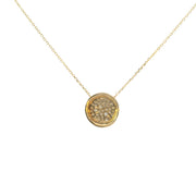 Textured Bezel Diamond Cluster Pendant
