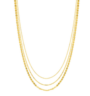 Yellow Gold Triple Strand Necklace