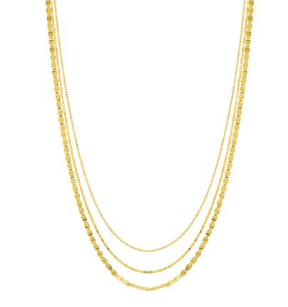 Yellow Gold Triple Strand Necklace