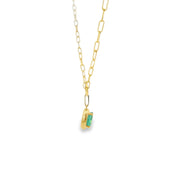 Emerald Paperclip Pendant