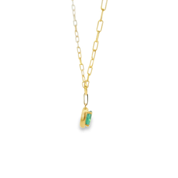 Emerald Paperclip Pendant