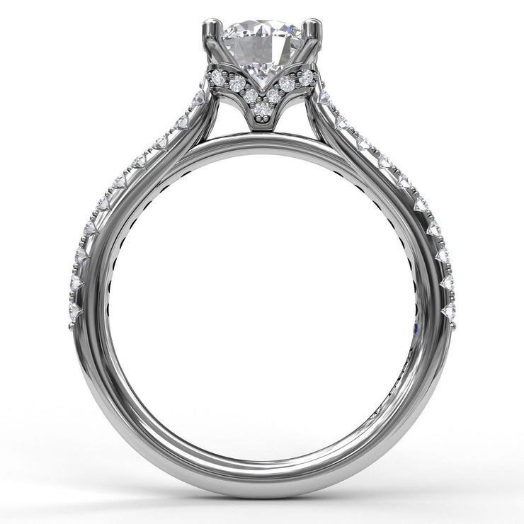 FANA 14 Karat White Gold Semi-Mount Ring