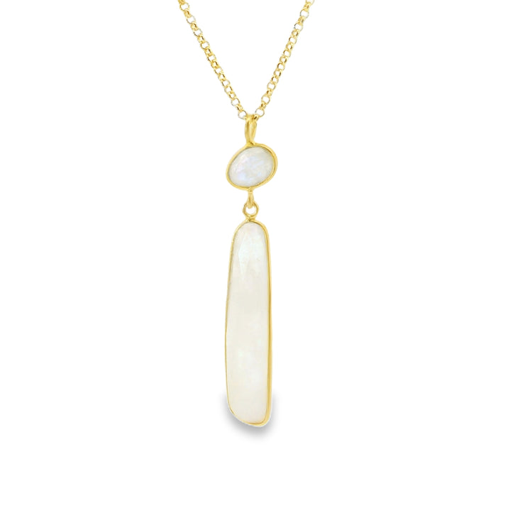 Vermeil Rainbow Moonstone Pendant