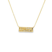 Diamond Scatter Pave Bar Pendant