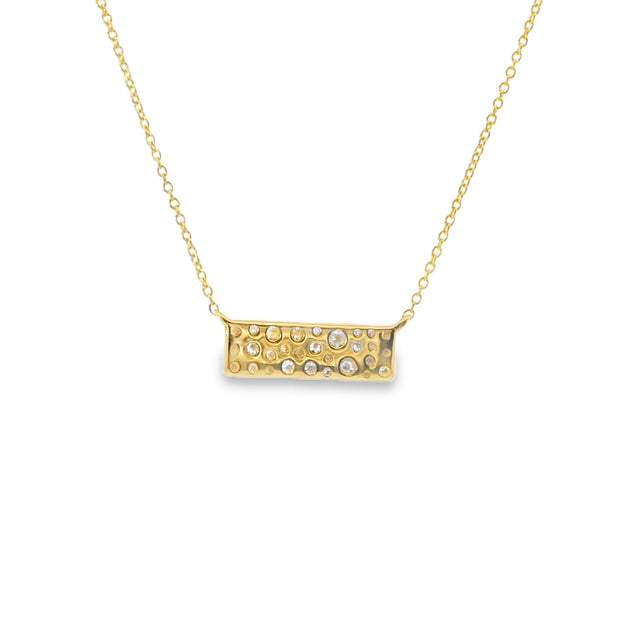 Diamond Scatter Pave Bar Pendant