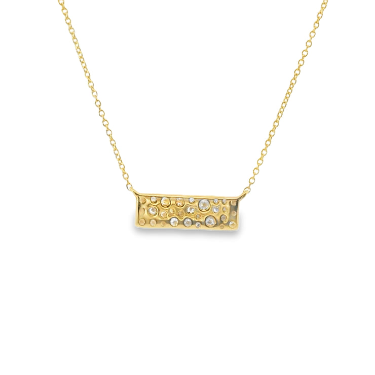 Diamond Scatter Pave Bar Pendant