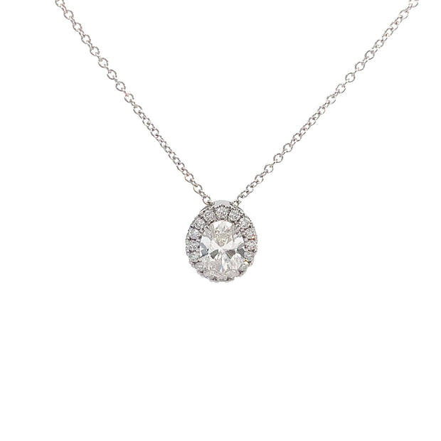 Lab Grown Diamond Halo Necklace