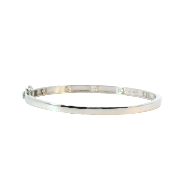 Flush Set Diamond Bangle Bracelet