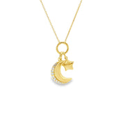 Moon and Star Charm Necklace