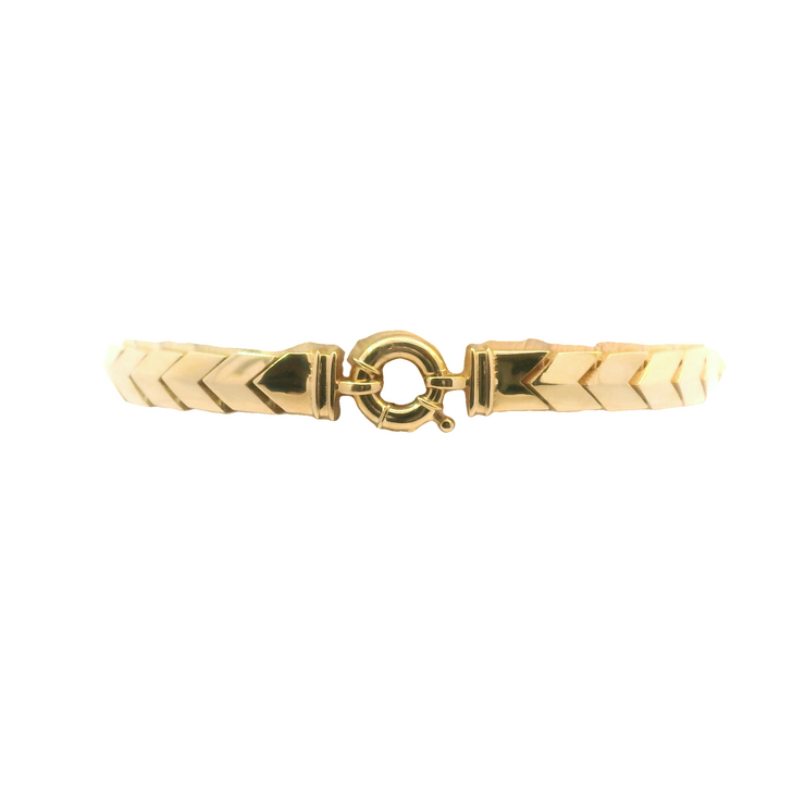 Yellow Gold Arrow Link Bracelet
