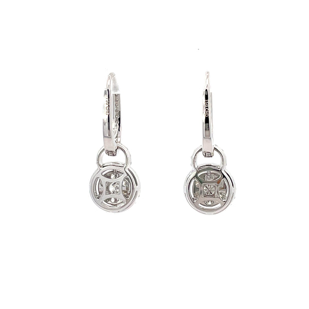 18 Karat White Gold Diamond Drop Earrings
