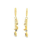 Yellow Gold Vermeil Huggies with Iolite Star and Moon
