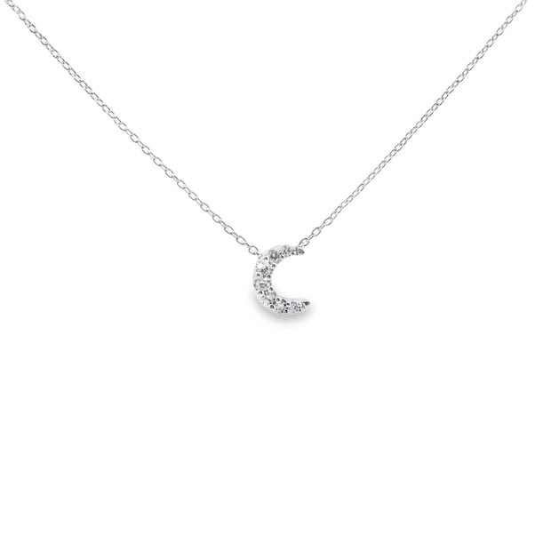 Diamond Pave Moon Pendant