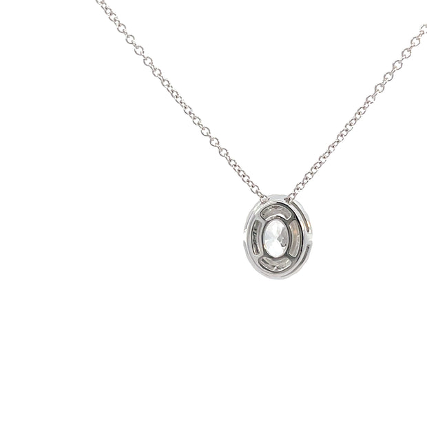 Lab Grown Diamond Halo Necklace