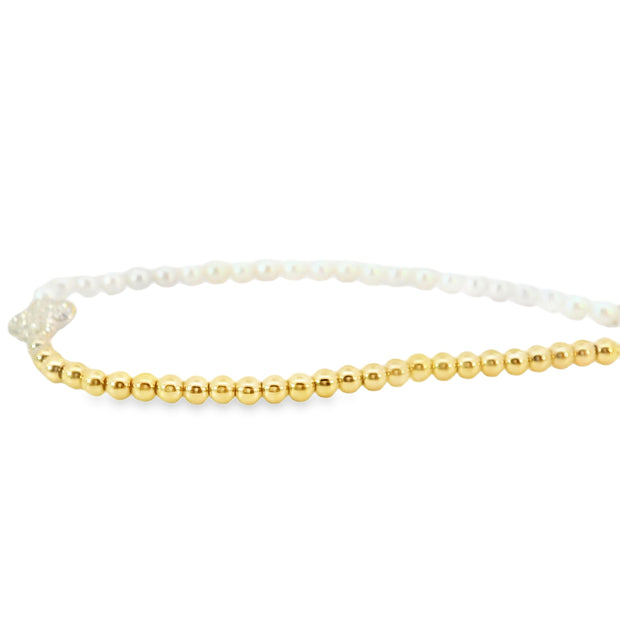 Pearl and Diamond Beaded Bracelet