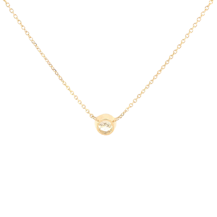 .33Ct  Yellow Gold Diamond Solitaire Pendant