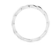 14K White Woven-Design Band