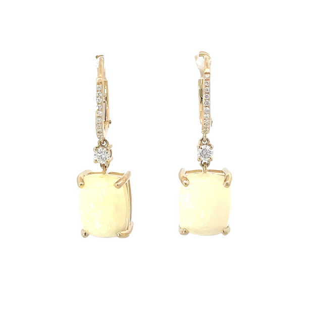Diamond Opal Drop Earrings
