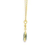 Moss Agate and Prasiolite Vermeil Pendant