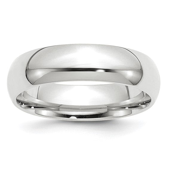 6mm White Gold Comfort Band