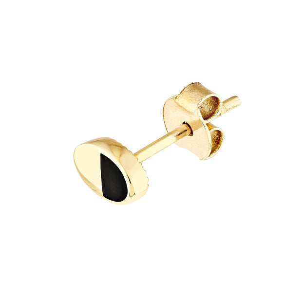 Mini Oval Studs with Black Enamel