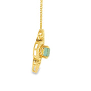 Mint Tourmaline Filigree Pendant