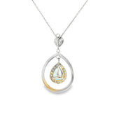 18 Karat White Gold Pariaba Tourmaline and Diamond Necklace