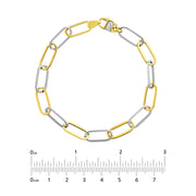 Two Tone Paperclip Chain Bracelet