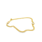 Curb Link Bracelet with Bezel Set Solitaire