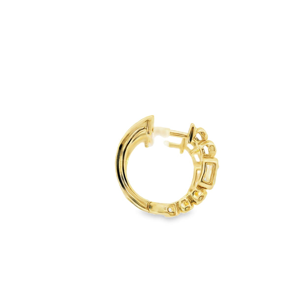 Huggies with Bezel Set Diamonds