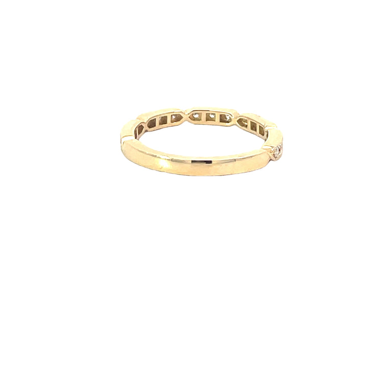 Yellow Gold Detailed Diamond Band
