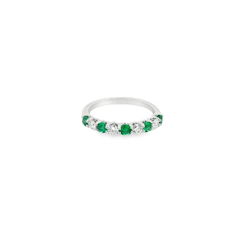 Emeralds and Diamonds 1/2 Stone Band