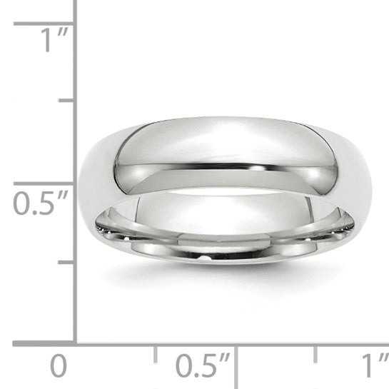 6mm White Gold Comfort Band