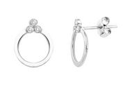 Diamond Trio Open Circle Studs
