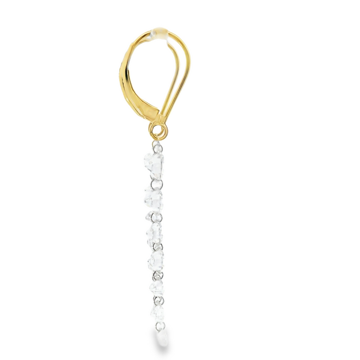 14 Karat Yellow Gold Lab Grown Diamonds Drop Earrings