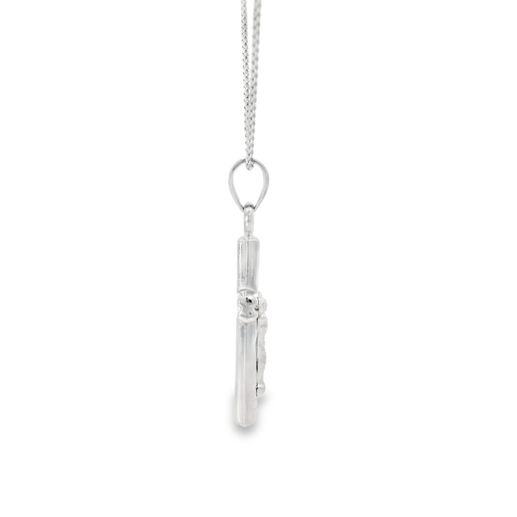White Gold Crucifix Necklace