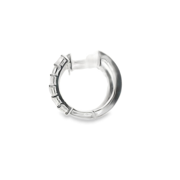 Emerald Cut Diamond Huggies