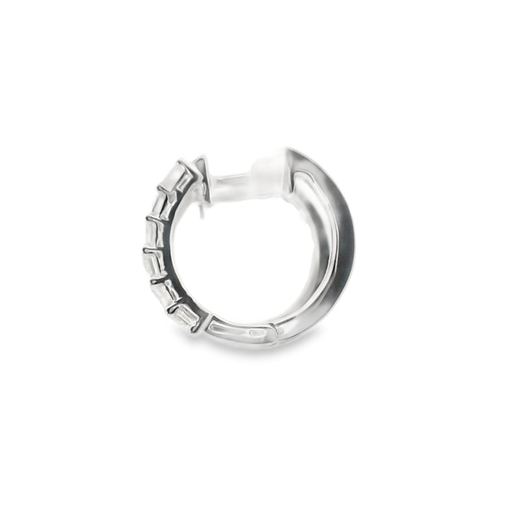Emerald Cut Diamond Huggies