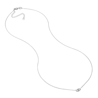 White Gold Evil Eye Necklace