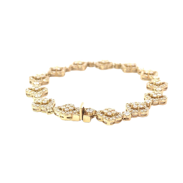 Diamond Clover Leaf Tennis Bracelet