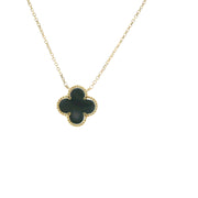 Onyx Clover Pendant