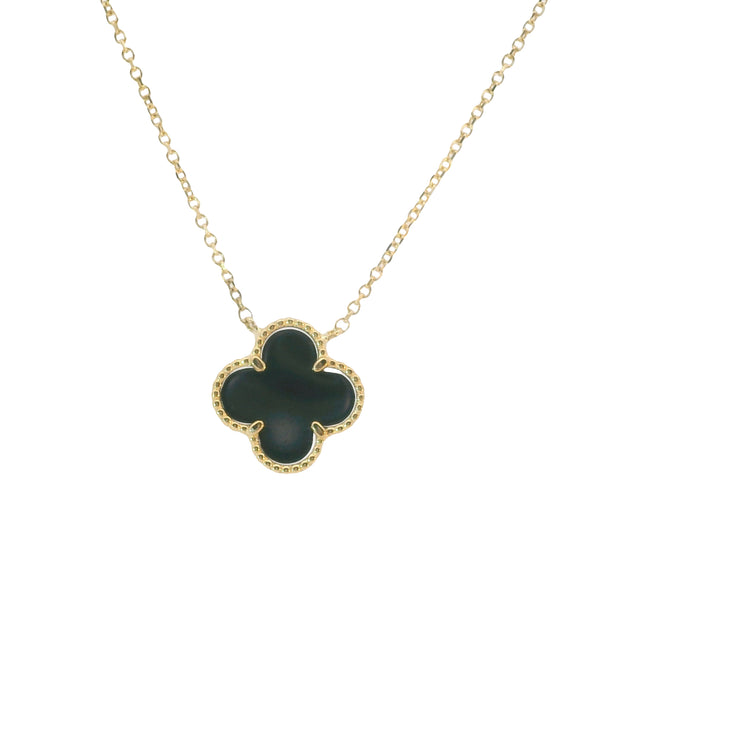 Onyx Clover Pendant