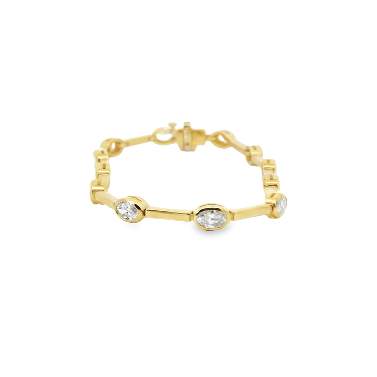 Oval Diamond Bezel Tennis Bracelet