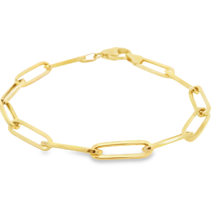 Yellow Gold Large Paperclip Link Bracelet
